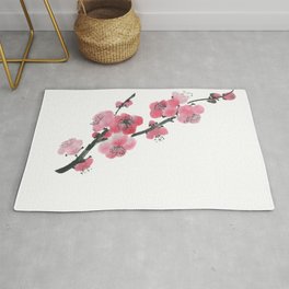 Plum blossom Japanese pink petals Rug