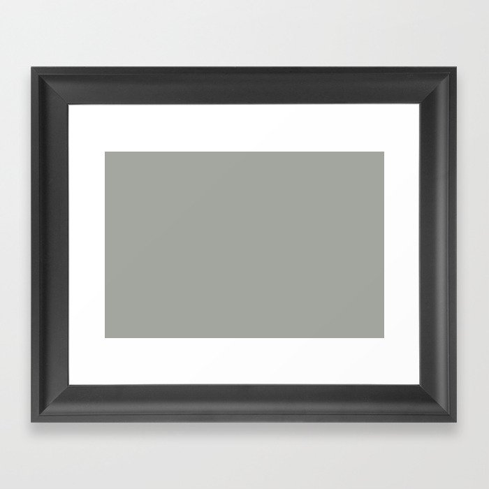 Grey Matter Solid Color Accent Shade Matches Sherwin Williams Unusual Gray SW 7059 Framed Art Print