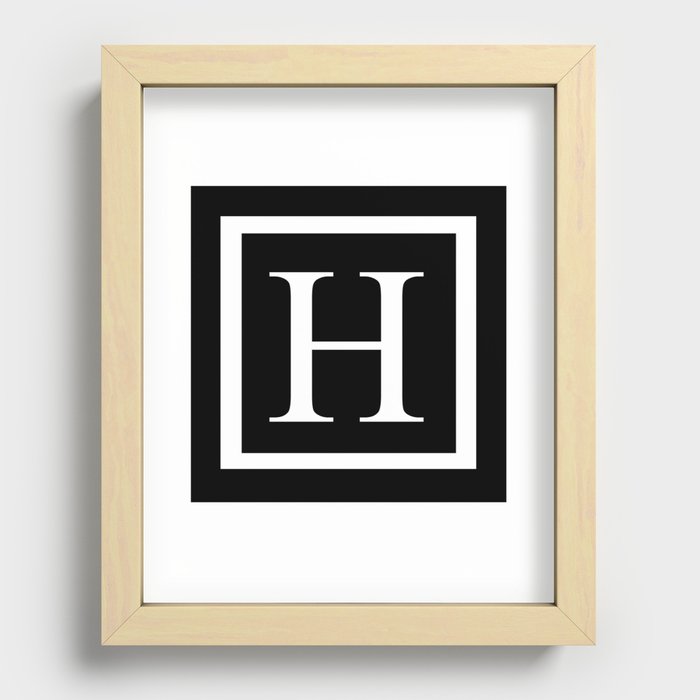 H monogram Recessed Framed Print