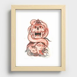 As Above, So Below - Red Pencil and Ink sketch Recessed Framed Print