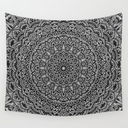 Zen Black and white Mandala Wall Tapestry