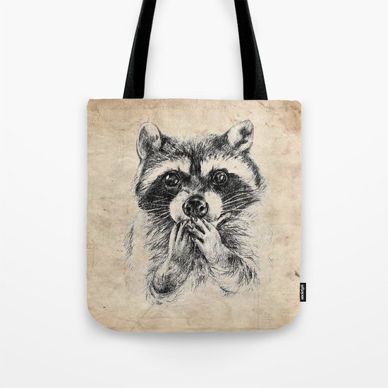 Surprised raccoon Tote Bag