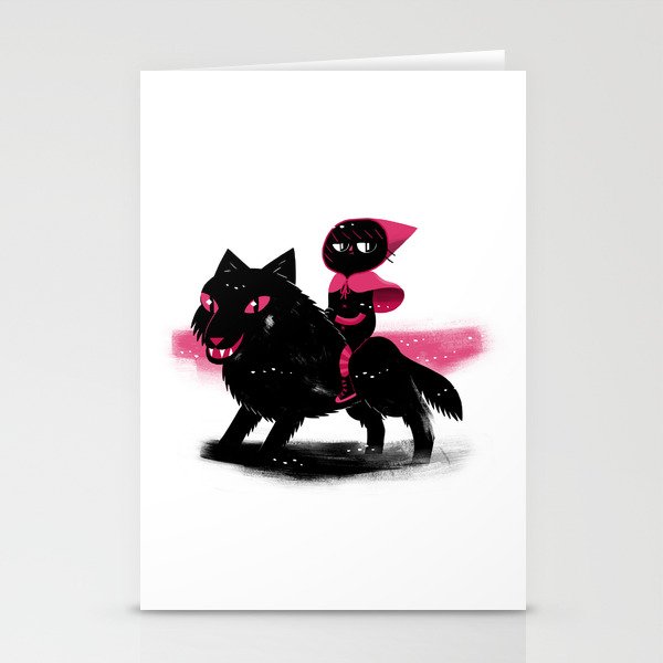 Red Wolf Riding Hood Stationery Cards