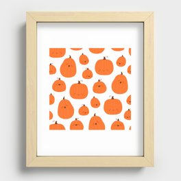 Smiling Orange Pumpkins Recessed Framed Print