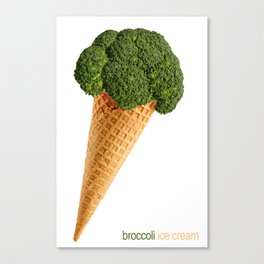 broccoli ice cream Canvas Print | Icecream, Collage, Food, Photomontage, Gelato, Children, Vegetables, Broccoli, Veggie, Veggy 