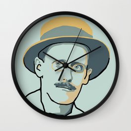 James Joyce Wall Clock | Book, Popart, Read, Digital, Portraitoftheartistasayoungman, Author, Jamesjoyce, Illustration, Dubliners, Joyce 
