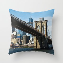 Brooklyn Bridge in New York City Throw Pillow