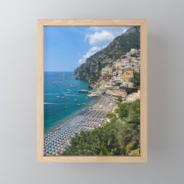 overlooking positano 01 / travel photography italy / amalfi coast Framed Mini Art Print