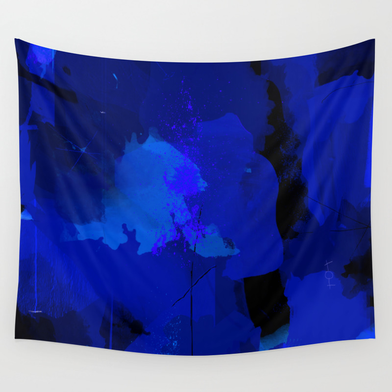 Night Blue Strokes Dark Blue And Black Abstract Painting B01yk