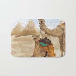 Camels Bath Mat | Paint, Painting, Landscape, Cute, Africa, Sandy, Sand, Pyramid, Dry, Egypt 
