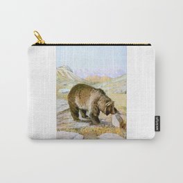 Vintage Grizzly Bear Carry-All Pouch | Animal, Ursusarctos, Taxonomy, Naturalhistory, Vintage, Grizzly, Zoologicalsketch, Bears, Wildlife, Zoology 