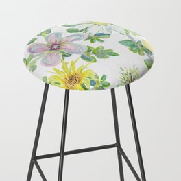 Spring Floral Mix on white Bar Stool