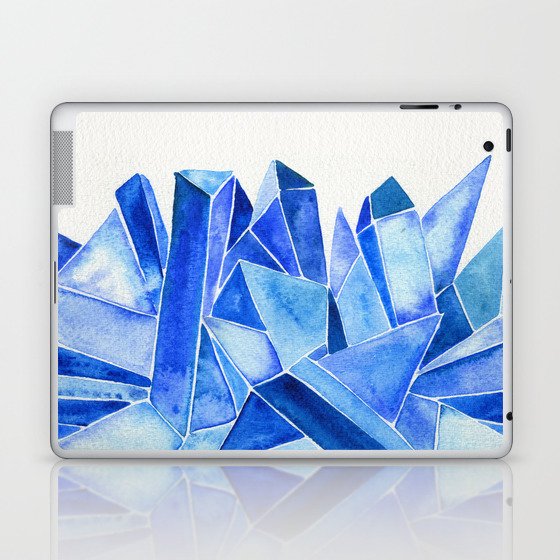 Sapphire Watercolor Facets Laptop & iPad Skin