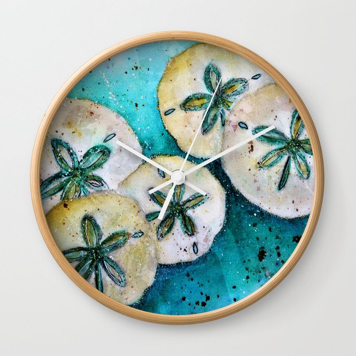 Ocean Currency Sand Dollars-Barbara Chichester Wall Clock