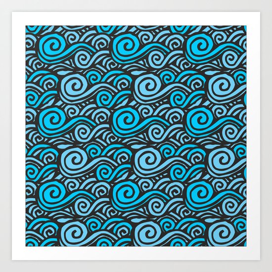 Wave Doodles Art Print