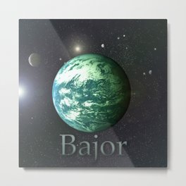 Space Travel poster: Bajor Metal Print | Planet, Kiranerys, Solarsystem, Graphicdesign, Ds9, Bajoran, Stars, Typography, Moons, Digital 