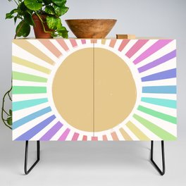 Sun Boho Rainbow Cute Illustration Credenza