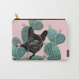 French Bulldog and Cactus Pink Carry-All Pouch