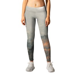 China Photography - The Great Wall Of China Surrounded By Autumn Nature Leggings