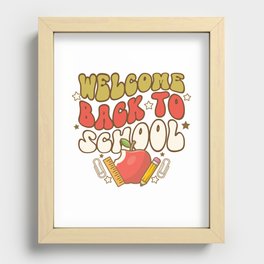 Welcome back to school retro vintage art Recessed Framed Print