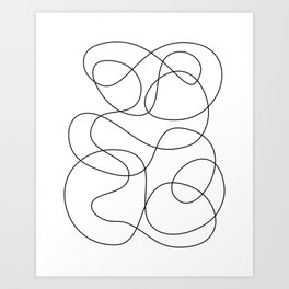 Minimal Black and White Abstract Line Art Print