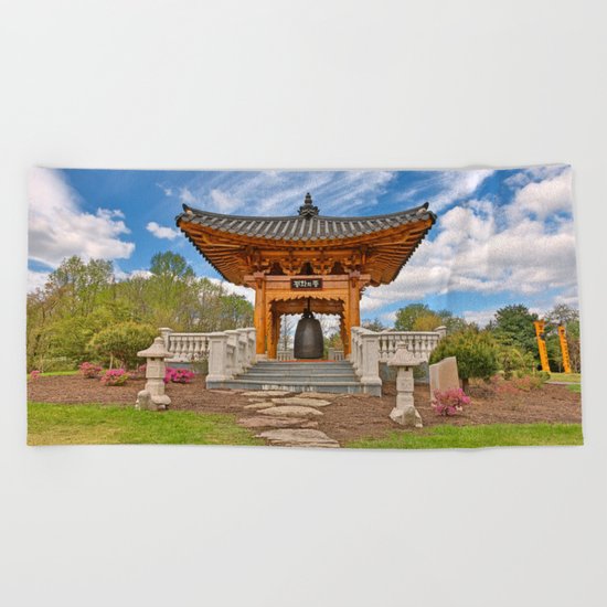 Korean Bell Garden Beach Towel