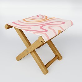 Cute Pink Abstract Swirl Retro 70s Folding Stool