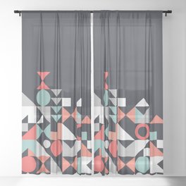 Modern Geometric 30 Sheer Curtain