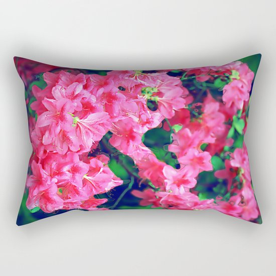 Pink azalea blooms. Rectangular Pillow