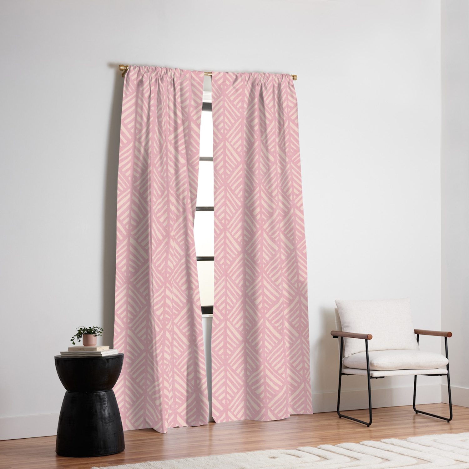 Abstract Leaf Pattern In Pink Blackout Curtain By Beckybailey1