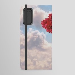 Flower balloon takes her to the wild blue yonder Android Wallet Case