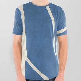 Sophisticated Lines on Blue All Over Graphic Tee