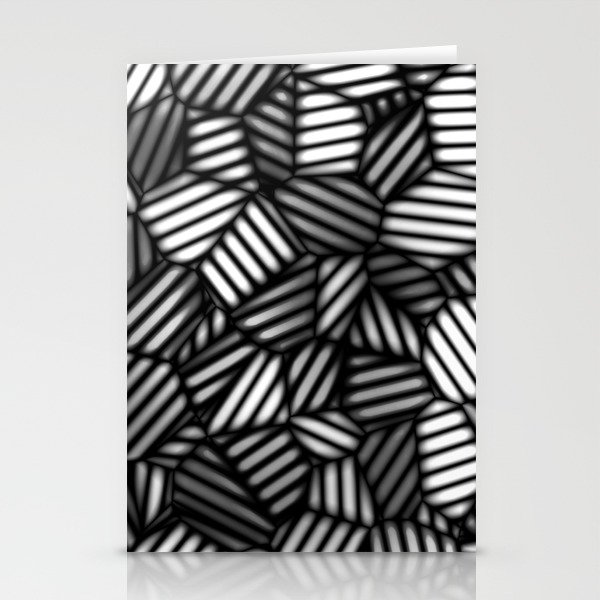 Grayscale Leaves Pattern Stationery Cards