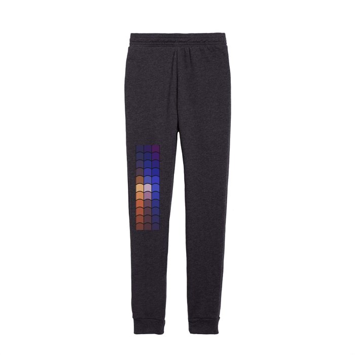 Neutral tones to Blue and Magenta Curve Tiles Abstract Pattern  Kids Joggers