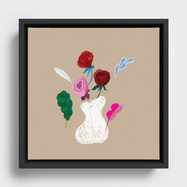 Flowers in a vase Framed Canvas