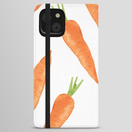 Raw carrot watercolor pattern print iPhone Wallet Case