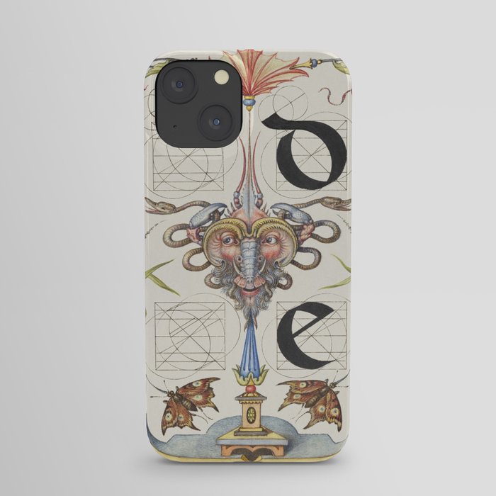 Vintage calligraphy art d and e iPhone Case