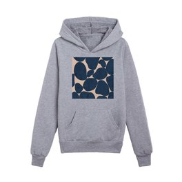 Abstract Dark Blue Stones Art, Zen Pebbles, Coastal Decor Kids Pullover Hoodies