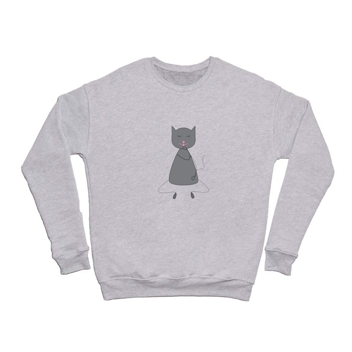 Cute grey colored cat Crewneck Sweatshirt