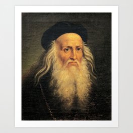 Leonardo Da Vinci self portrait Art Print