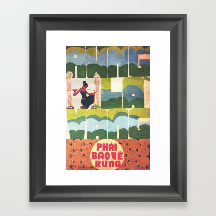 Vietnamese Poster - "Rung La Vang" Forests are gold, We must protect Forests Framed Art Print