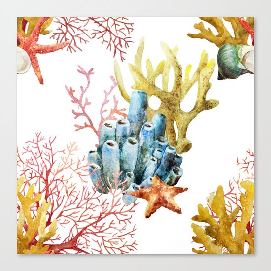 Sea Life Pattern 11 Canvas Print