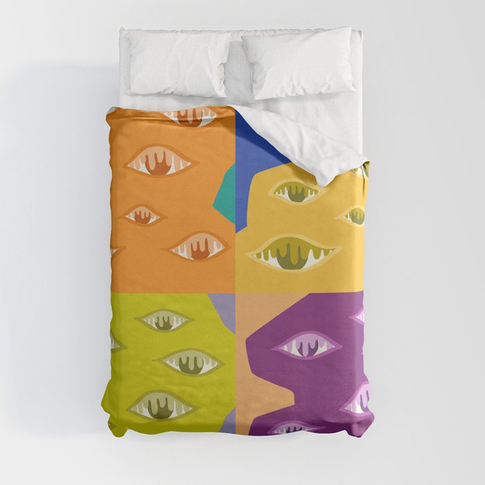 The crying eyes patchwork 3 Duvet Cover