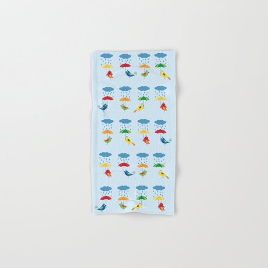Birds with umbrellas Hand & Bath Towel