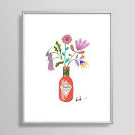 Hot Sauce Flower Pot Framed Art Print