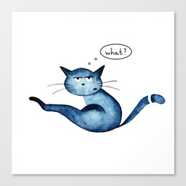 Grumpy blue cat  Canvas Print