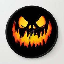 Evil Halloween pumpkin Wall Clock