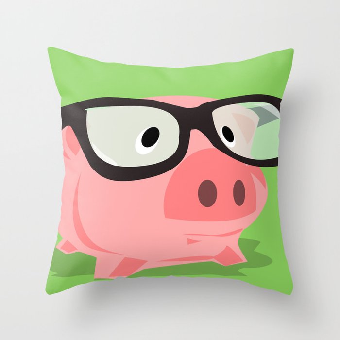 Smart Pig Throw Pillow