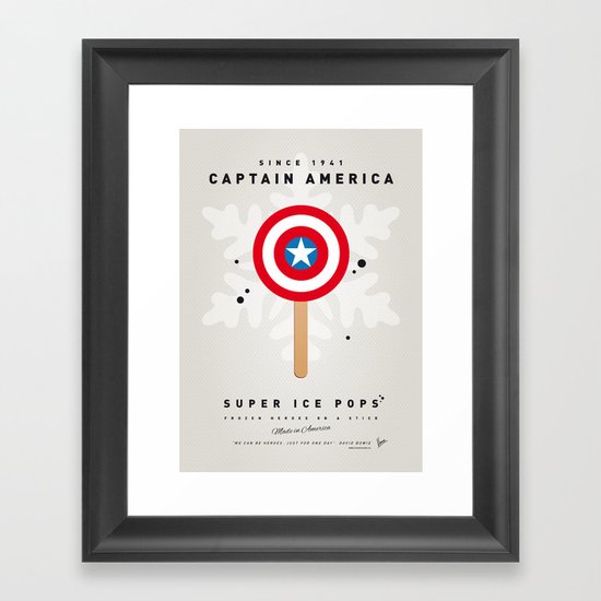 My SUPER ICE POP- No08 - America Captain Framed Art Print