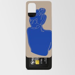 Woman in blue - lineart  Android Card Case